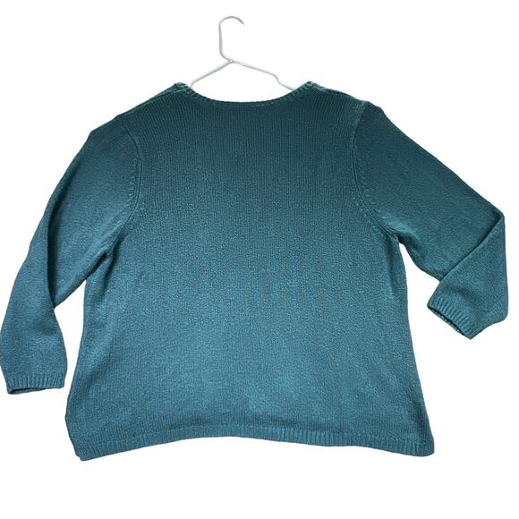 Cozy Soft Plus Size Split Hem Sweater in Teal - No Tags - Measurements Included - Picture 2 of 10